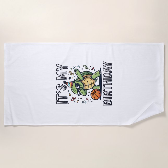 Serviette De Plage Conception de vecteur de fête d'anniversaire de ba (Devant)