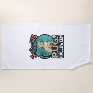 Serviette De Plage Conception de vecteur vintage de fille de Hallowee