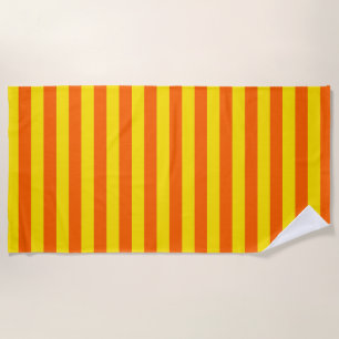 Serviette De Plage Conception des rayures orange et jaune