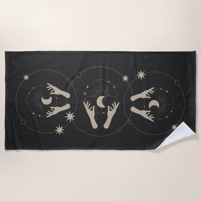 Serviette De Plage conception esthétique de fantaisie au clair de lun (Devant)