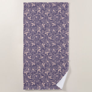 Serviette De Plage Conception florale vintage avec des vignes tourbil