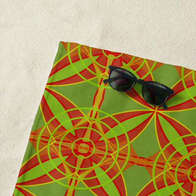 Serviette De Plage Conception géométrique abstraite des couleurs d'au (En situation)