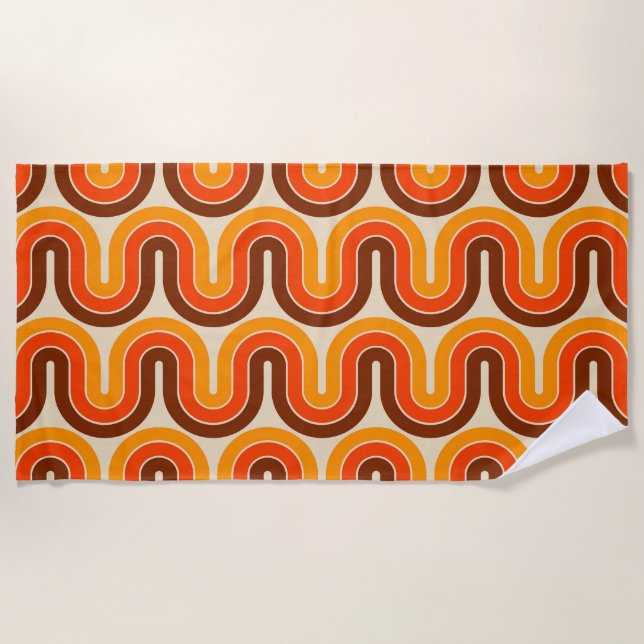Serviette De Plage Conception géométrique les années 70 style (Devant)
