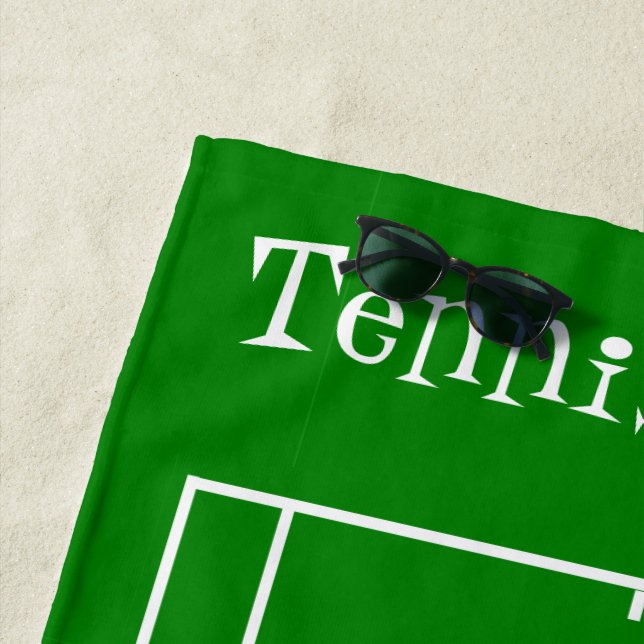 Serviette De Plage Conception personnalisée de tennis (En situation)