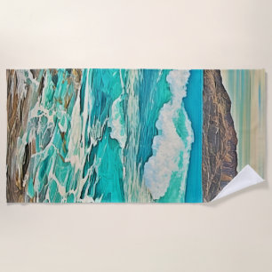Serviette De Plage Conception texturée de la vue sur l'océan