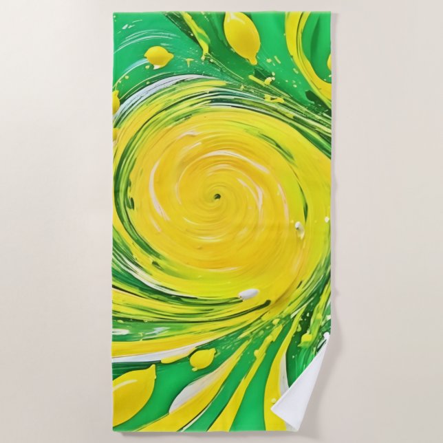 Serviette De Plage Conception Tornade de Citron (Devant)