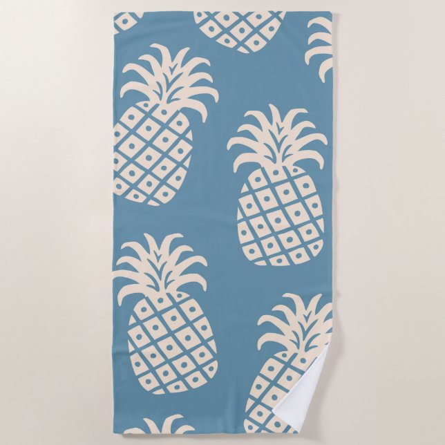 Serviette De Plage Conception tropicale de torsion d'ananas (Devant)