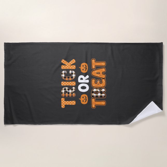 Serviette De Plage Conception vectorielle de citrouille Halloween Tri (Devant)