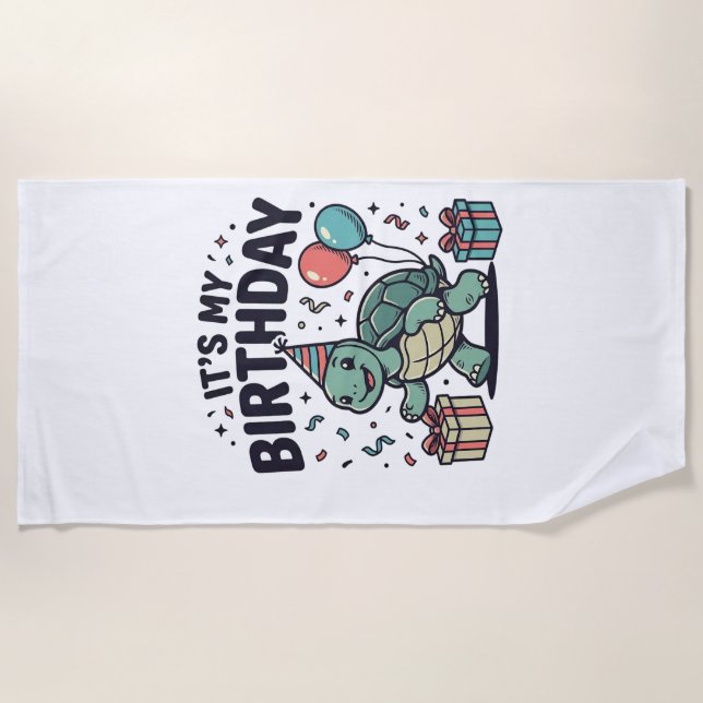 Serviette De Plage Conception vectorielle de fête d'anniversaire de t (Devant)