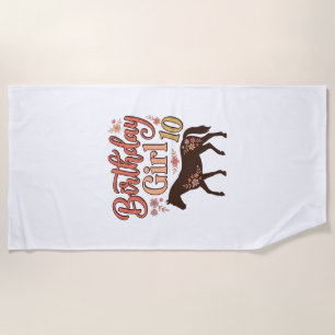 Serviette De Plage Conception vectorielle florale de cheval 10 pour f