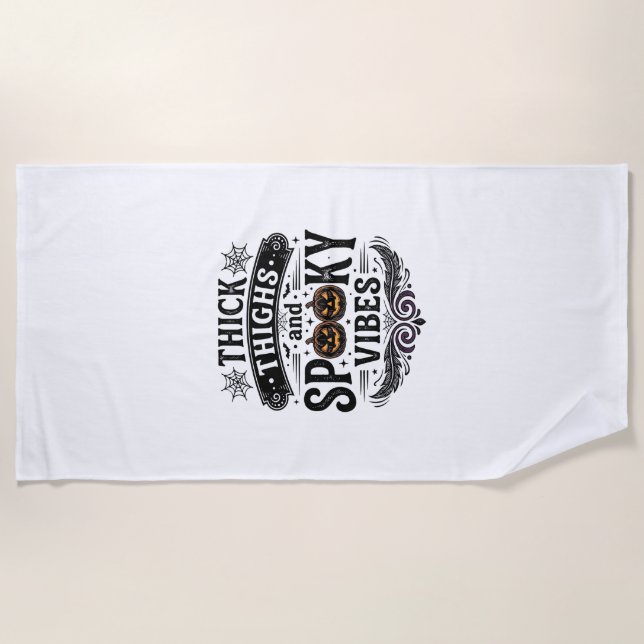 Serviette De Plage Conceptions de chemise Halloween Thick Thighs Spoo (Devant)