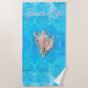 Serviette De Plage Conch Shell "Beach Life"