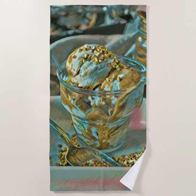 Serviette De Plage Cône crème glacée d'été (Devant)
