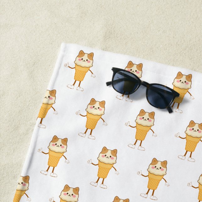 Serviette De Plage cône de crème glacée (En situation)