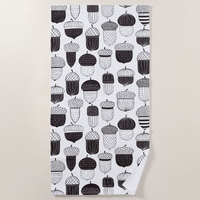 Serviette De Plage Conflit de Doodle motif d'automne (Devant)