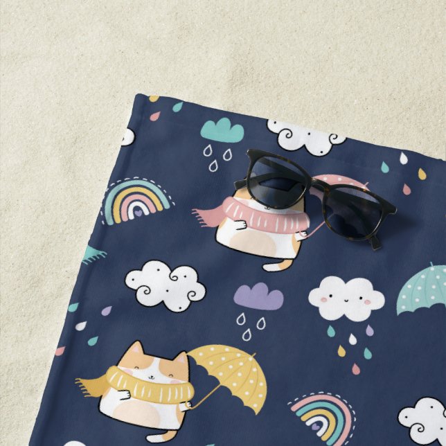 Serviette de plage confortable Rainy Day Motif (En situation)
