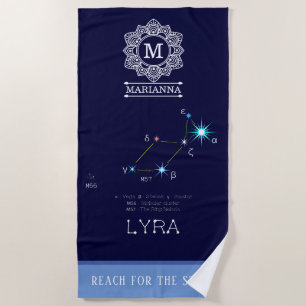 Serviette De Plage Constellation de l'hémisphère Nord Lyra