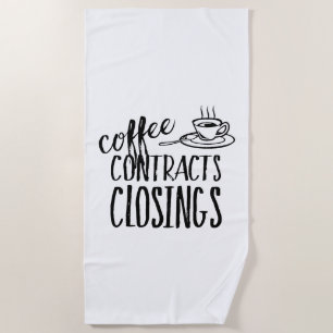 Serviette De Plage Contrats de café de l'agent immobilier Fermeture