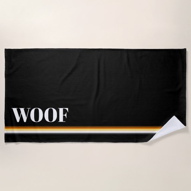 Serviette De Plage Cool Elegant Gay Bears Fierté Drapeau Woof (Devant)