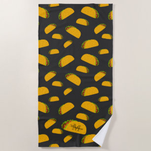 Serviette De Plage Cool et amusant yummy taco motif Monogramme