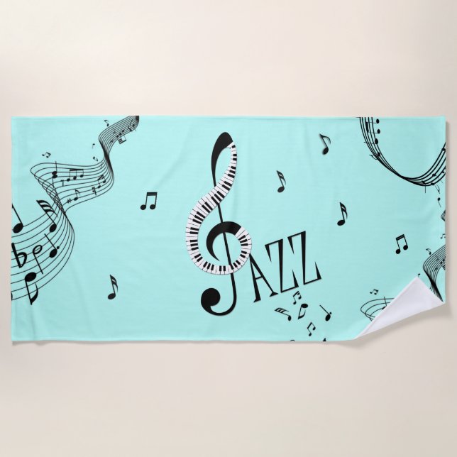 Serviette De Plage Cool Jazz Aqua (Devant)