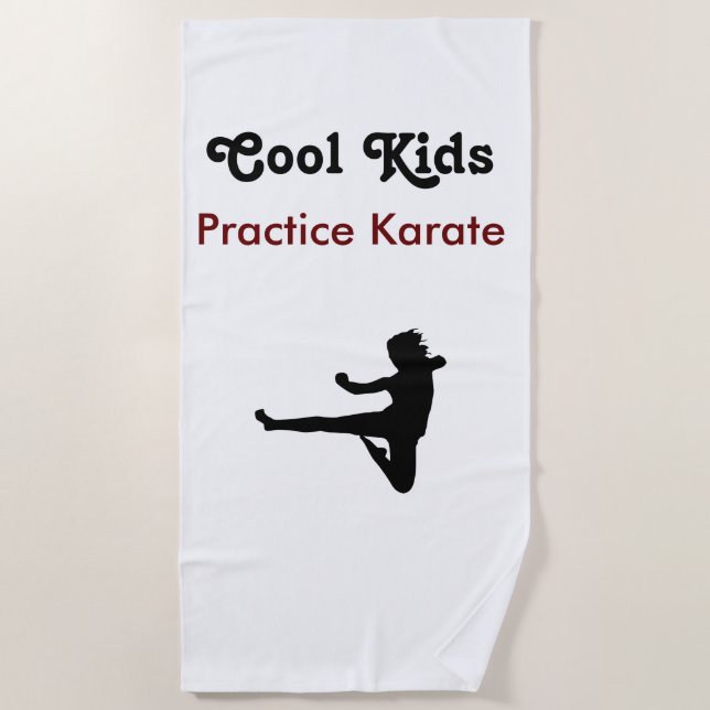 Serviette De Plage Cool kids Practice karate (Devant)
