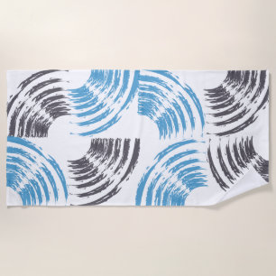 Serviette De Plage Cool, moderne, bleu abstrait tendance