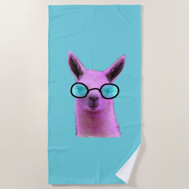 Serviette De Plage Cool Pink Llama ! (Devant)