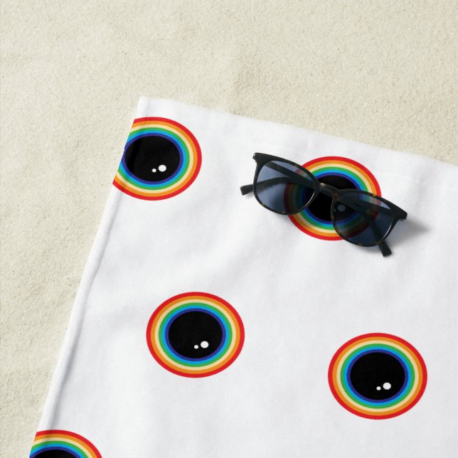 Serviette De Plage Cool Rainbow Eyes (En situation)