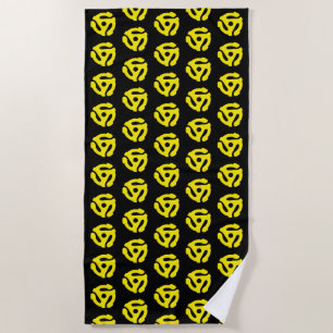 Serviette De Plage COOL Retro Vintage Jaune 45 espaceur DJ