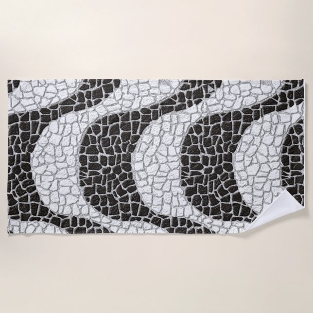 Serviette De Plage Copacabana Sidewalk Brazilian pattern (Devant)