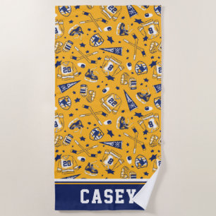 Serviette De Plage Copie blanche d'ensemble de marine de jaune de