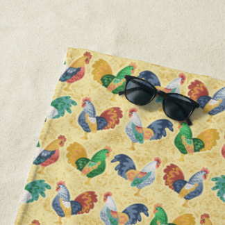 Serviette De Plage Coq de campagne rétro