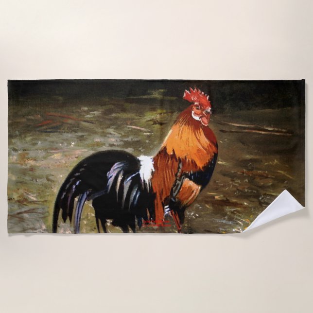 Serviette De Plage Coq/Gaulois/Rooster (Devant)