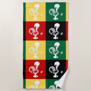 Serviette De Plage Coq portugais de Barcelos coloré motif