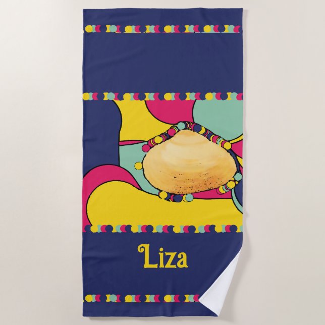 Serviette De Plage coque moderne design abstrait plage (Devant)