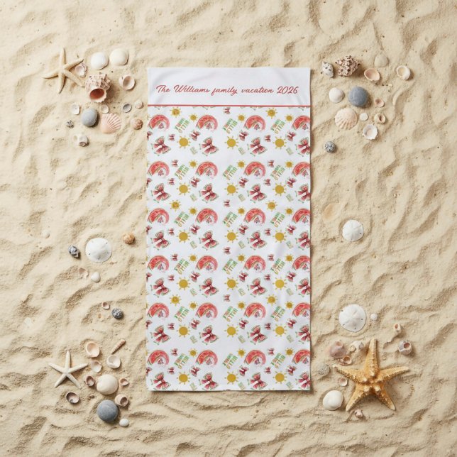 Serviette de plage coquette pastèque personnalisée (Créateur téléchargé)