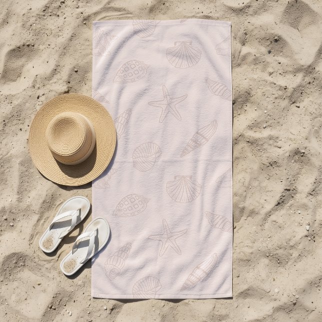 Serviette De Plage Coquillage Trésor de la Côte Rose (Créateur téléchargé)