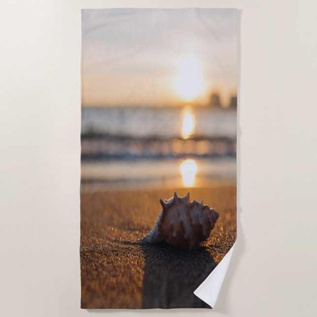 Serviette De Plage Coquillage Tropical Beach Sunset (Devant)