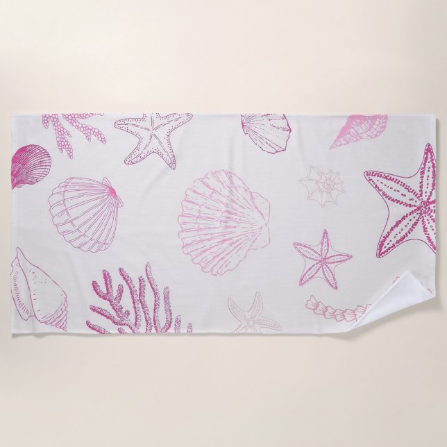 Serviette De Plage Coquillages d'été (Devant)