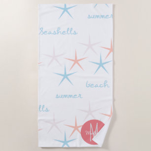 Serviette De Plage Coquillages d'été Étoile de mer de plage
