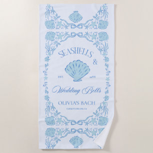 Serviette De Plage Coquillages et Cloches de Mariage Enterrement de V