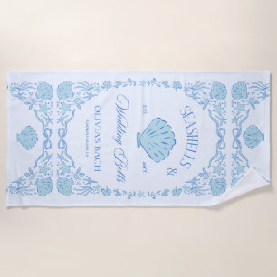 Serviette De Plage Coquillages et Cloches de Mariage Enterrement de V