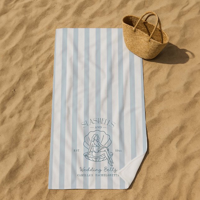 Serviette De Plage Coquillages et cloches de mariage EV côtière  (Créateur téléchargé)