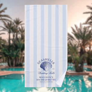 Serviette De Plage Coquillages et Cloches de Mariage Rayé Enterrement