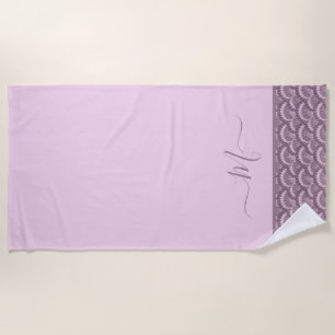 Serviette De Plage Coquille de coquillage moderne rose et bordeaux
