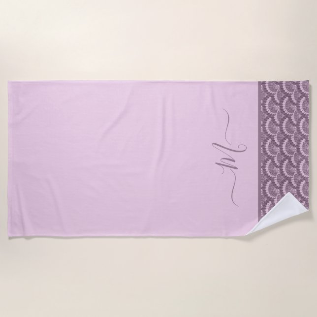 Serviette De Plage Coquille de coquillage moderne rose et bordeaux (Devant)