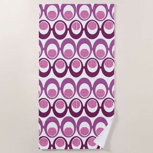 Serviette De Plage Cordes violettes ovales (Devant)