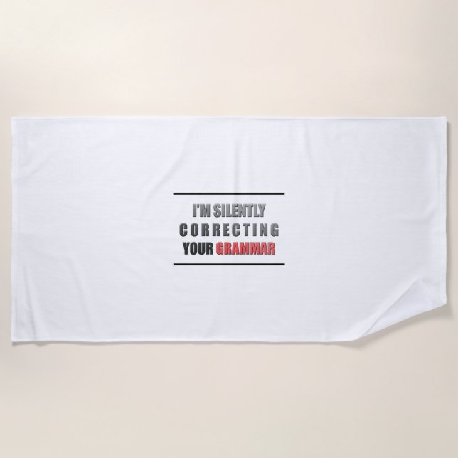 Serviette De Plage Correction de la grammaire (Devant)