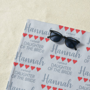 Serviette De Plage Cortège de mariage 5 Fille de la mariée au cœur